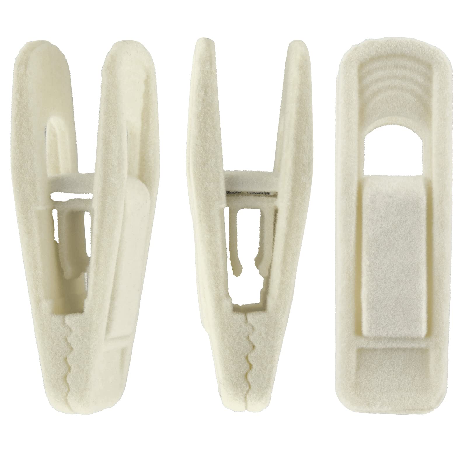 Corodo Velvet Hangers Clips, 20 Pack Ivory Pants Hanger Velvet Clips, Strong Hanger Clips Perfect for Thin Felt Hangers
